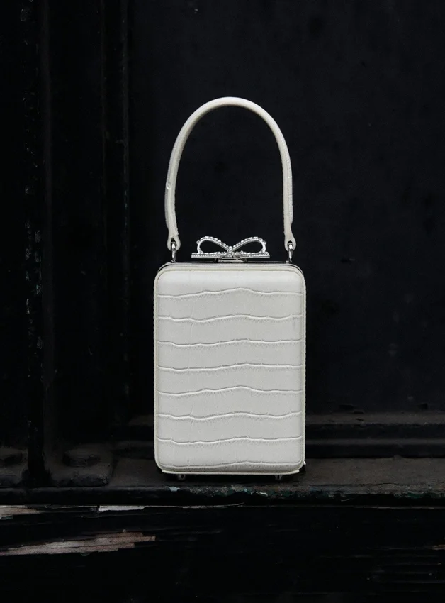 Cream Croc Leather Micro Bag Cream Croc Leather Micro Bag