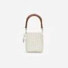 Cream Crystal Chain Mini Tote Bag
