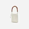 Cream Crystal Chain Mini Tote Bag