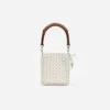Cream Crystal Chain Mini Tote Bag