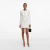 Cream Crystal Trim Knit Mini Dress