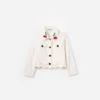 Cream Denim Cherry Motif Jacket
