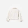 Cream Denim Cherry Motif Jacket