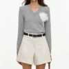 Cream Denim Short