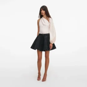 Cream Draped Sleeve Top