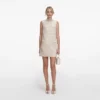 Cream Embellished Boucle Mini Dress Cream Embellished Boucle Mini Dress