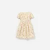 Cream Embellished Flower Tulle Dress