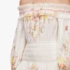 Cream Floral Organza Ruffle Mini Dress
