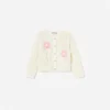 Cream Flower Knitted Cardigan