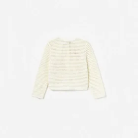 Cream Flower Knitted Cardigan