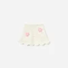 Cream Flower Knitted Skirt
