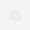 Cream Flower Knitted Skirt