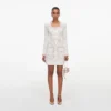 Cream Fringe Knit Mini Dress
