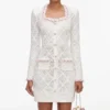 Cream Fringe Knit Mini Dress