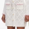 Cream Fringe Knit Mini Dress