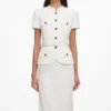 Cream Linen Blend Peplum Maxi Dress