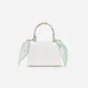 Cream Linen Mint Floral Mini Bag