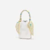 Cream Linen Yellow Floral Mini Bow Bag