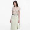 Cream Linen Yellow Floral Mini Bow Bag