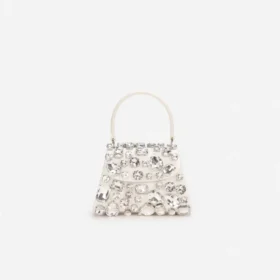 Cream Multi Crystal Mini Bag