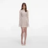 Cream Organza Lace Mini Dress