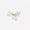 Cream Polka Dot Cherry Motif Hair Clip