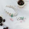 Cream Polka Dot Cherry Motif Hair Clip