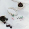 Cream Polka Dot Cherry Motif Headband