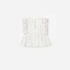 Cream Polka Dot Frill Top