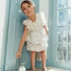 Cream Polka Dot Frill Top