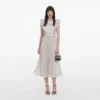 Cream Ramie Polka Dot Midi Dress Cream Ramie Polka Dot Midi Dress