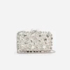 Cream Satin Crystal Clutch Bag