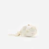 Cream Satin Floral Beaded Oval Clutch