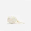 Cream Satin Floral Beaded Oval Clutch