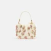 Cream Satin Floral Beaded Tote Bag
