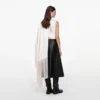 Cream Satin Fringed Scarf Top