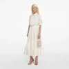 Cream Satin Jacquard Midi Dress Cream Satin Jacquard Midi Dress