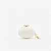 Cream Satin Oval Clutch