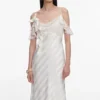 Cream Satin Striped Maxi Dress Cream Satin Striped Maxi Dress