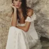 Cream Satin Striped Maxi Dress Cream Satin Striped Maxi Dress