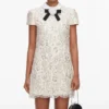 Cream Sequin Embellished Mini Dress