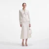 Cream Sequin Knit Tailored Midi Dress Cream Sequin Knit Tailored Midi Dress