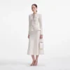 Cream Sequin Knit Tailored Midi Dress Cream Sequin Knit Tailored Midi Dress