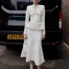 Cream Sequin Knit Tailored Midi Dress Cream Sequin Knit Tailored Midi Dress