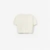 Cream Short Sleeve Flower Cardigan