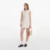 Cream Sleeveless Boucle Mini Dress
