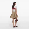 Cream Stripe Viscose Knit Top