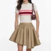 Cream Stripe Viscose Knit Top