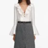 Grey Herringbone Midi Skirt