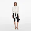 Cream Tie Neck Jersey Top